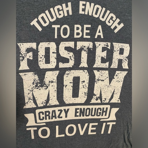 Port and Company Tops - -Tough Enough Foster Mom tee XXL Grey